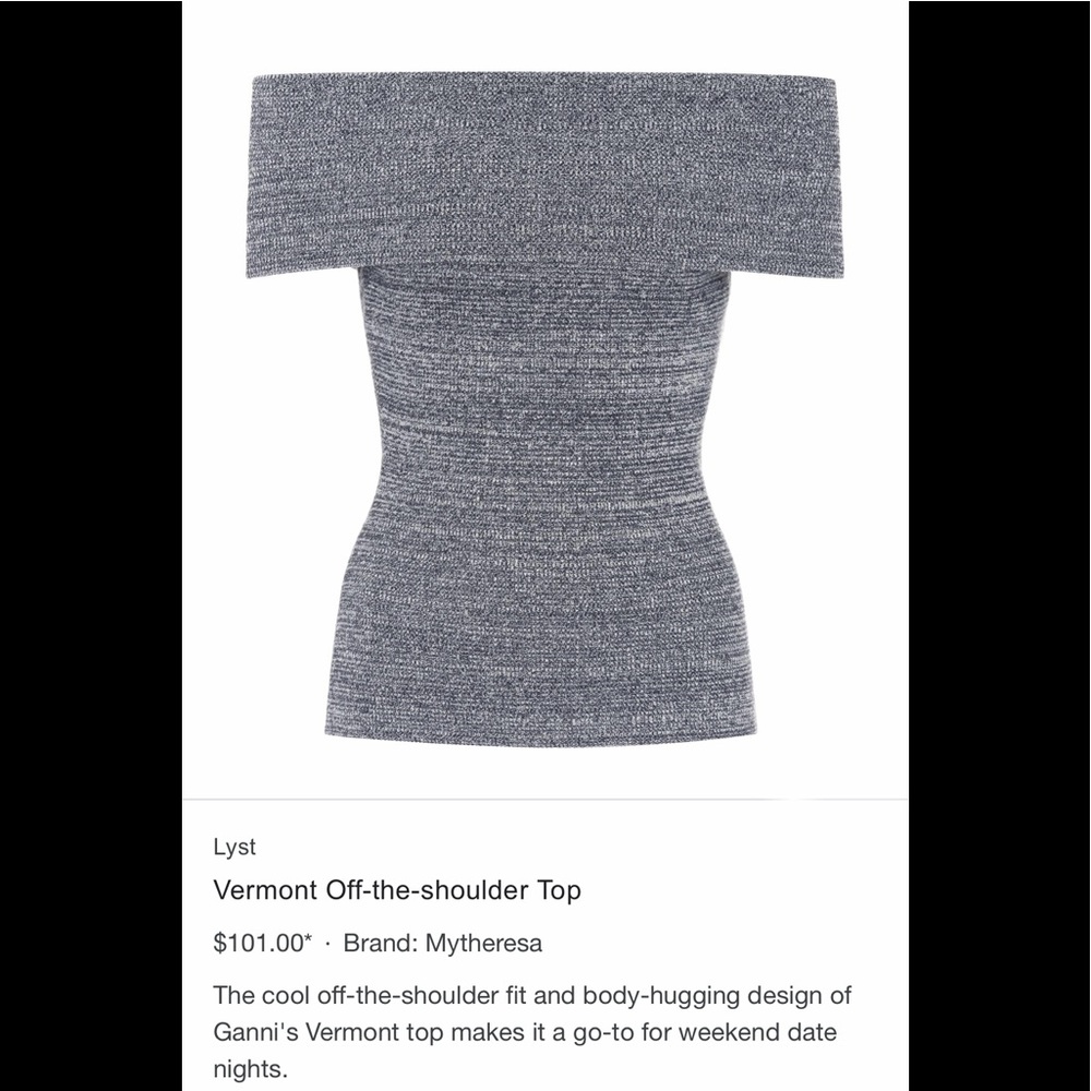 Ganni Vermont Off the Shoulder Top NWT - Picture 7 of 12